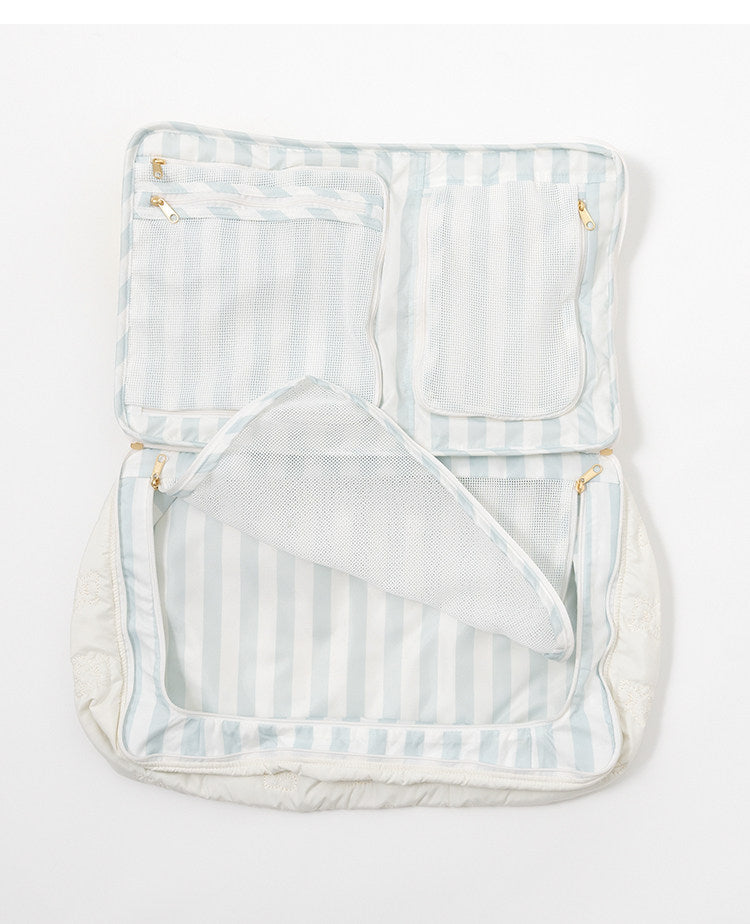 Adorable Teddy Bear Embroidered Travel Organizer - Multi-Purpose Clothing Sorting Bag for Luggage & Home Storage