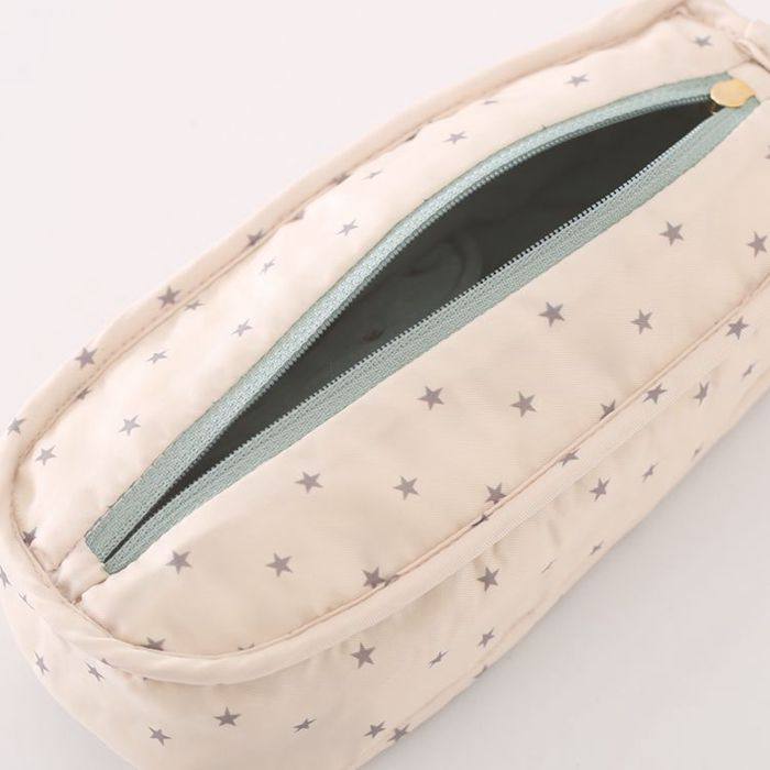 Petit Trouver Cactus Shaped Makeup Bag Ribbon Print Cosmetic Brush Pouch & Clutch