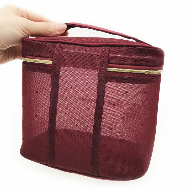 Petit Secret PETIT TROUVER Polka Dot Mesh Vanity Pouch