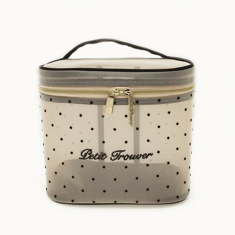 Petit Secret PETIT TROUVER Polka Dot Mesh Vanity Pouch