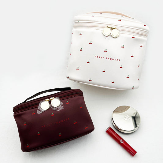 Petit Secret PETIT TROUVER sweet little cherry print portable travel makeup bag