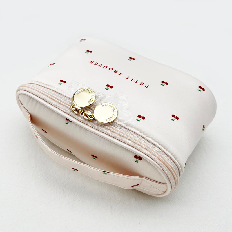 Petit Secret PETIT TROUVER sweet little cherry print portable travel makeup bag