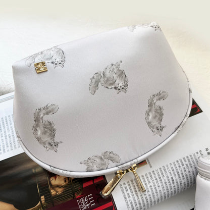 Petit Secret PETIT TROUVER persian cat print small bucket bag portable travel cosmetic bag