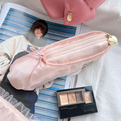 Sweet Ballet Flat-Inspired Makeup Pouch - Cosmetic Brush & Pencil Organizer with Hook