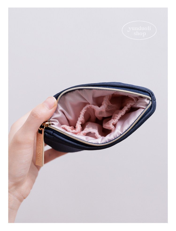 Japanese - Style Sweet & Cute Rose Embroidery Mesh Portable Sanitary Pad & Tissue Pouch