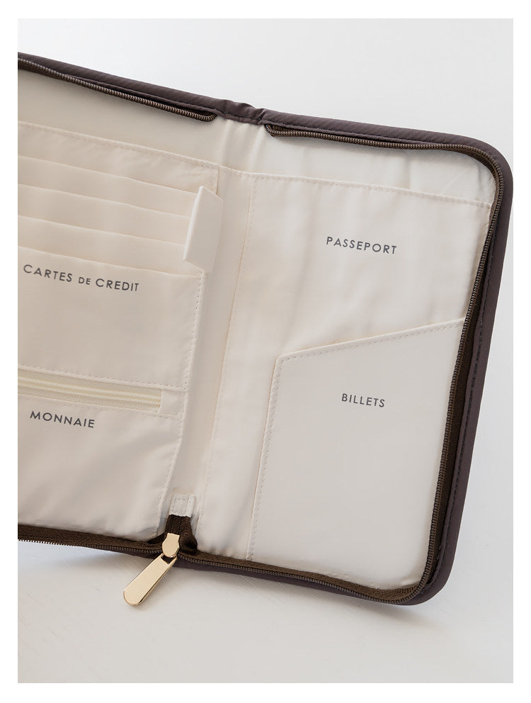 Soft & Cute Cartoon Bear Print Travel Passport, Document & Card Organizer