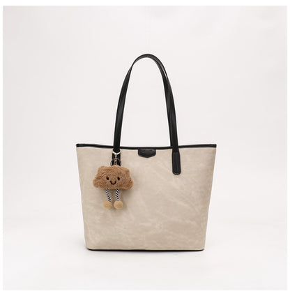 Women's Niche Design Large Capacity Commute Tote Bag, Spacious School Book Bag for Students, Versatile Shoulder & Top Handle Handbag