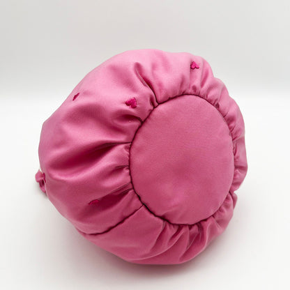 Embroidered Tiny Hearts Mesh Sweet Mini Drawstring Pouch - Travel Makeup & Small Items Organizer