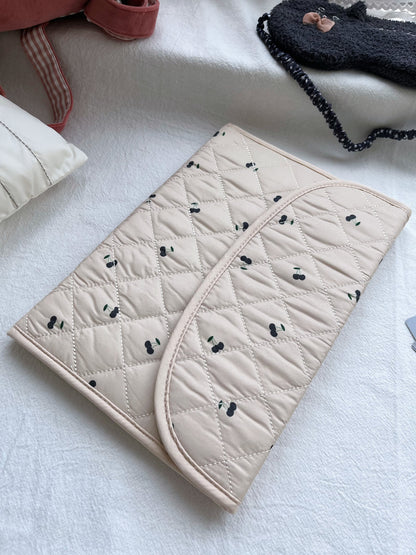 Pregnancy Document Wallet with Cherry Print - Horizontal Card & Record Holder for Expecting Mothers