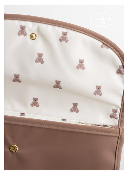 Cute Cartoon Brown Bear Large-Capacity Travel Bag | Document, Card & Vaccine Record Organizer