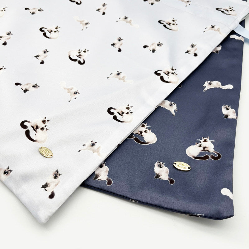 Siamese Cat Print Drawstring Pouch - Portable Jewelry & Makeup Organizer Bag