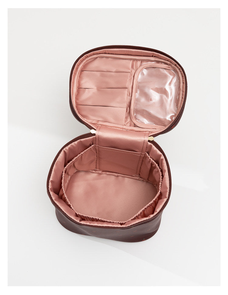 PETIT TROUVER Sweet Lovely Small Chttps://admin.shopify.com/store/abb665-90/productsherry Makeup Organizer - Handheld Bucket Style Cosmetic Storage Pouch