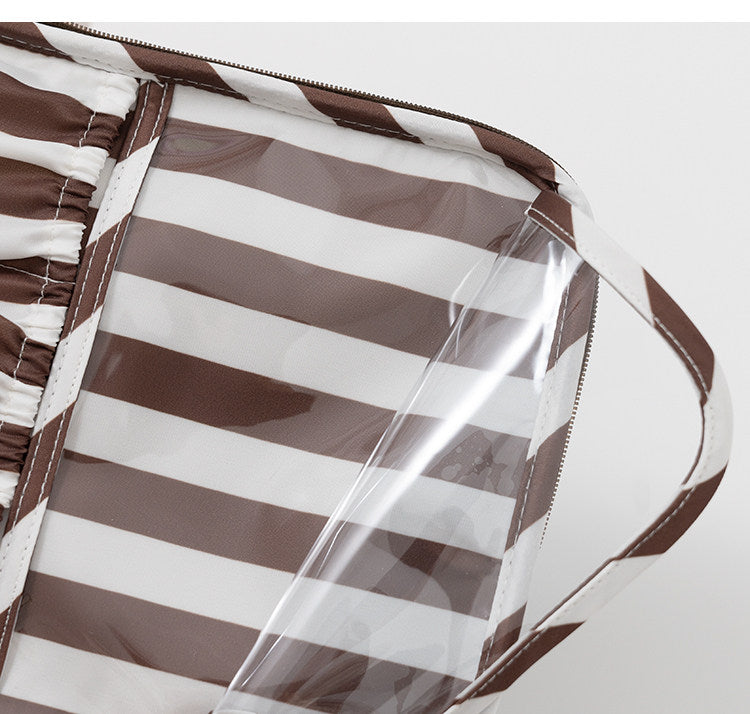 Cute Cartoon Bear Embroidery Handheld Makeup Bag 3D Square Compartmental Storage Bag