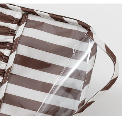 Cute Cartoon Bear Embroidery Handheld Makeup Bag 3D Square Compartmental Storage Bag