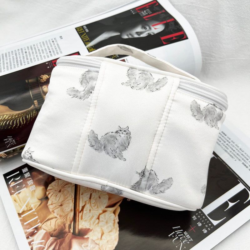 Persian Cat Print Series: Mini Barrel Bag, Makeup Pouch & Tissue Case Set