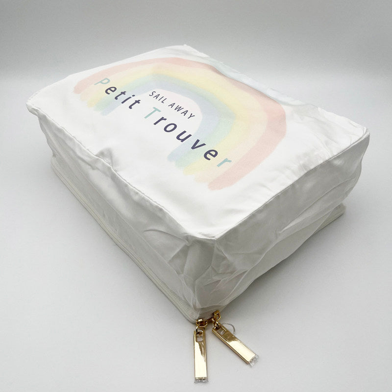 Petit Trouver Rainbow Print Soft Fabric Travel Clothing Storage Organizer Bag