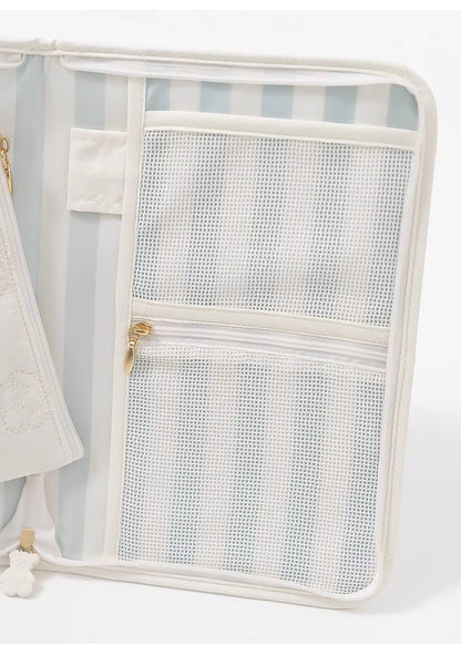 Baby Bear Embroidered Mother-Child Handbook & Document Organizer Pouch - For Birth Certificate and Important Cards