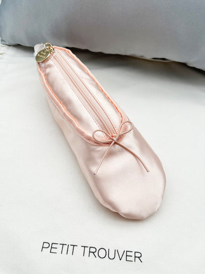 Sweet Ballet Flat-Inspired Makeup Pouch - Cosmetic Brush & Pencil Organizer with Hook