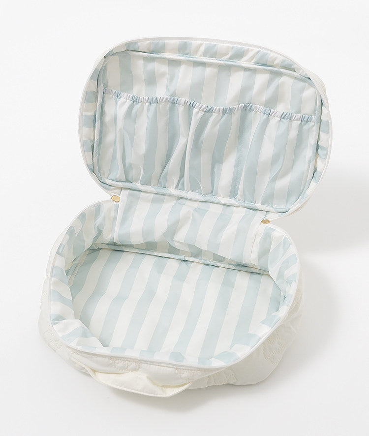 Cartoon Cute Embroidered Bear Soft Lightweight Handheld Makeup Bag - Multi-Purpose Travel Storage Organizer