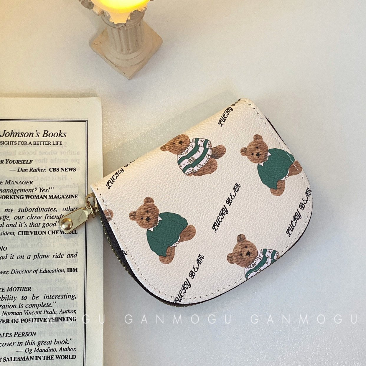 American Style Cute Cartoon Bear Accordion Card Holder, Multi-Card Slots Large Capacity Small Wallet, Lightweight Coin Purse for Women & Girl Students