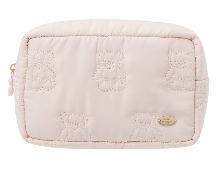 Cute Cartoon Bear Embroidery Lightweight Pouch | Cosmetic & Storage Bag