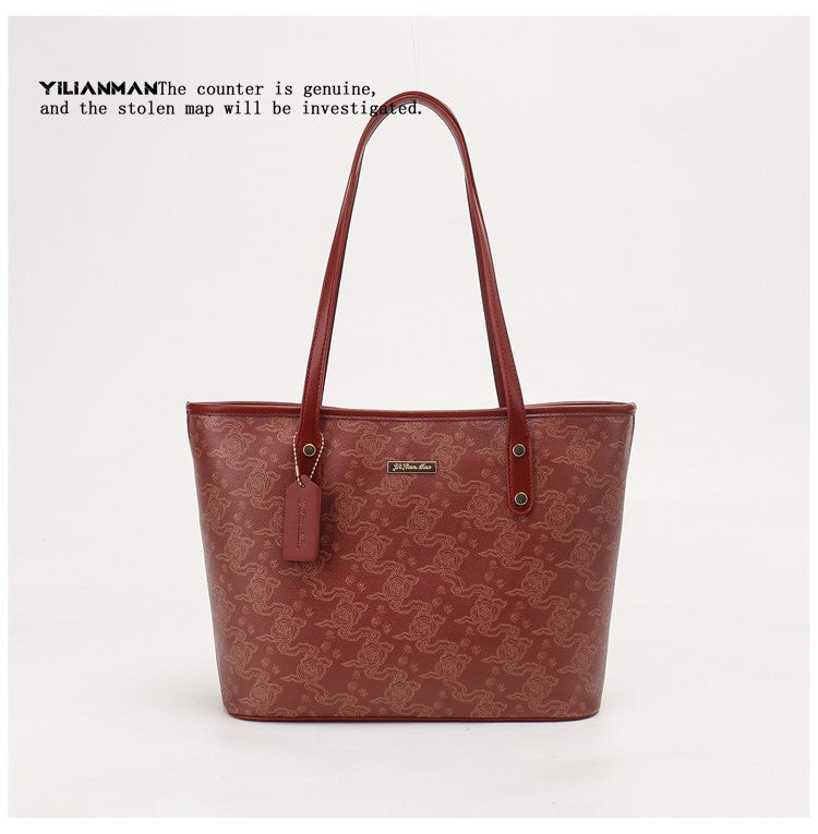 Versatile Daily Commute Spacious Tote Bag for Women, Large Capacity Red Shoulder & Top Handle Handbag, Roomy Large Bag for Work & Daily Use