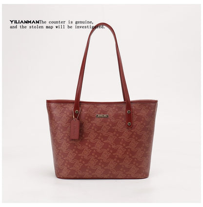 Versatile Daily Commute Spacious Tote Bag for Women, Large Capacity Red Shoulder & Top Handle Handbag, Roomy Large Bag for Work & Daily Use