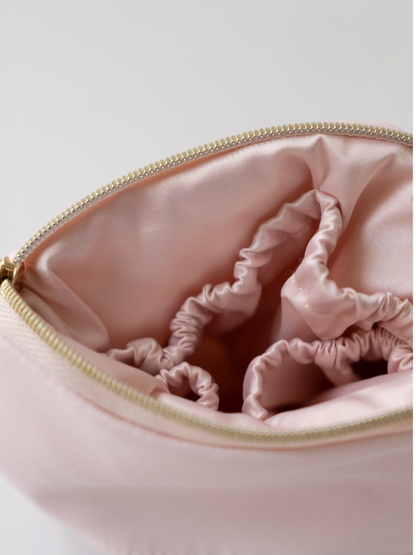 Petit Secret PETIT TROUVER Rose Embroidered Satin Small Cosmetic Bag