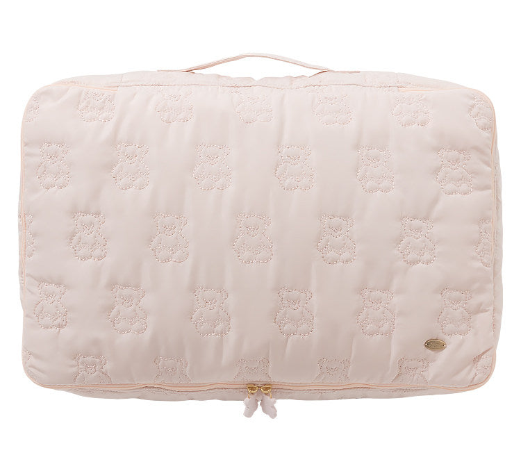 Adorable Teddy Bear Embroidered Travel Organizer - Multi-Purpose Clothing Sorting Bag for Luggage & Home Storage