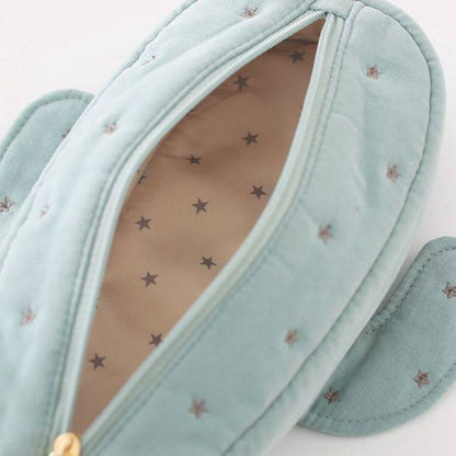 Petit Trouver Cactus Shaped Makeup Bag Ribbon Print Cosmetic Brush Pouch & Clutch
