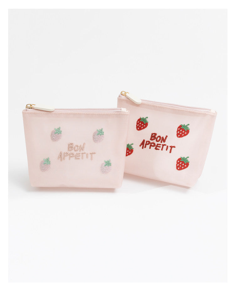 Fresh & Sweet Cute Lemon Strawberry Pineapple Pouch | Portable Tissue & Sanitary Pad Bag