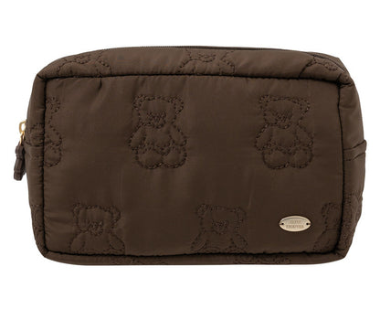 Cute Cartoon Bear Embroidery Lightweight Pouch | Cosmetic & Storage Bag