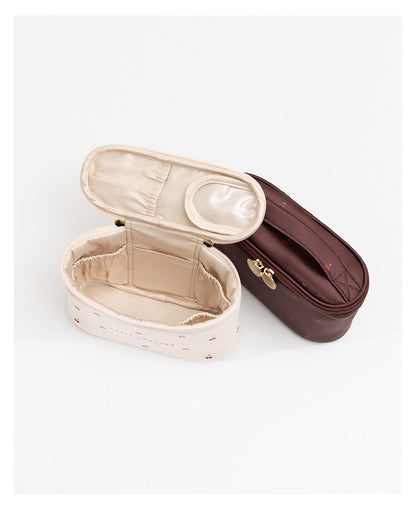 PETIT TROUVER Sweet Lovely Small Chttps://admin.shopify.com/store/abb665-90/productsherry Makeup Organizer - Handheld Bucket Style Cosmetic Storage Pouch