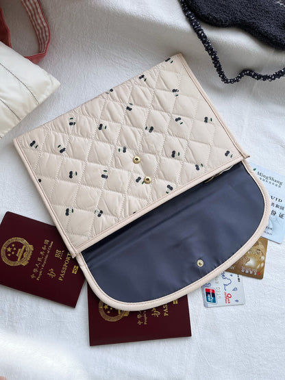 Pregnancy Document Wallet with Cherry Print - Horizontal Card & Record Holder for Expecting Mothers