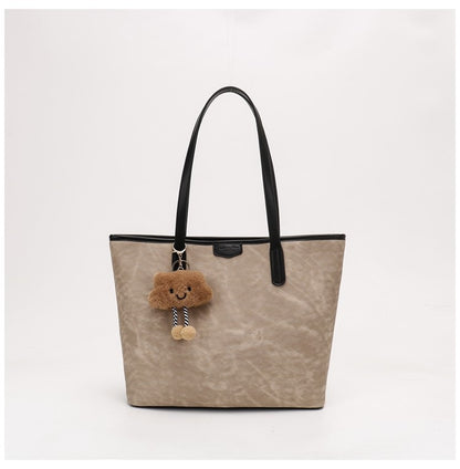 Women's Niche Design Large Capacity Commute Tote Bag, Spacious School Book Bag for Students, Versatile Shoulder & Top Handle Handbag