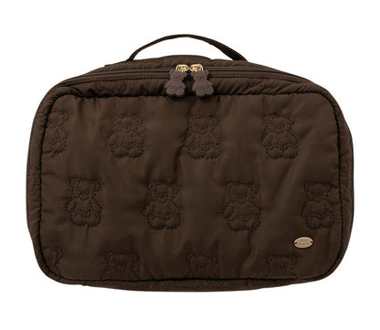 Cartoon Cute Embroidered Bear Soft Lightweight Handheld Makeup Bag - Multi-Purpose Travel Storage Organizer