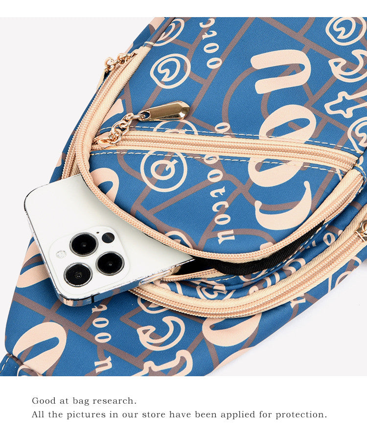 Women's Stylish Oxford Cloth Chest Bag, Mini Versatile Nylon Sling Bag, Casual Daily Crossbody Bag for Women, Lightweight Fashion Chest Bag