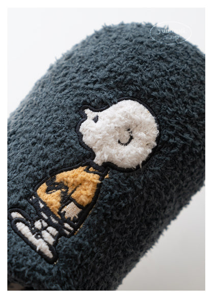 Fluffy Fleece Cartoon Snoopy Couple Slippers - Autumn Winter Warm Non-Slip Indoor Shoes