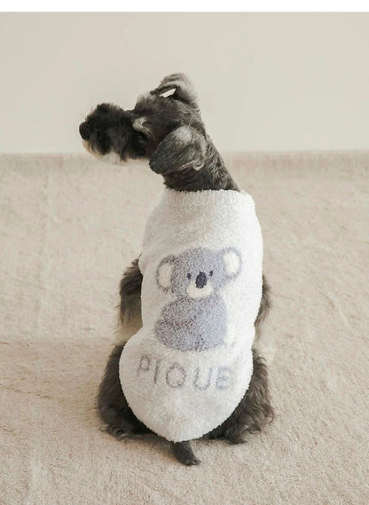 Fluffy Feather Fleece Pet Clothes | Cute Lion, Koala & Bear Printed Outfits for Small Dogs