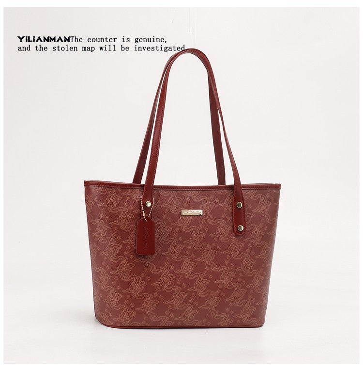 Versatile Daily Commute Spacious Tote Bag for Women, Large Capacity Red Shoulder & Top Handle Handbag, Roomy Large Bag for Work & Daily Use