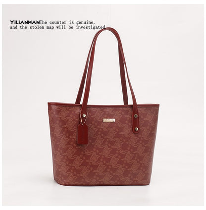 Versatile Daily Commute Spacious Tote Bag for Women, Large Capacity Red Shoulder & Top Handle Handbag, Roomy Large Bag for Work & Daily Use