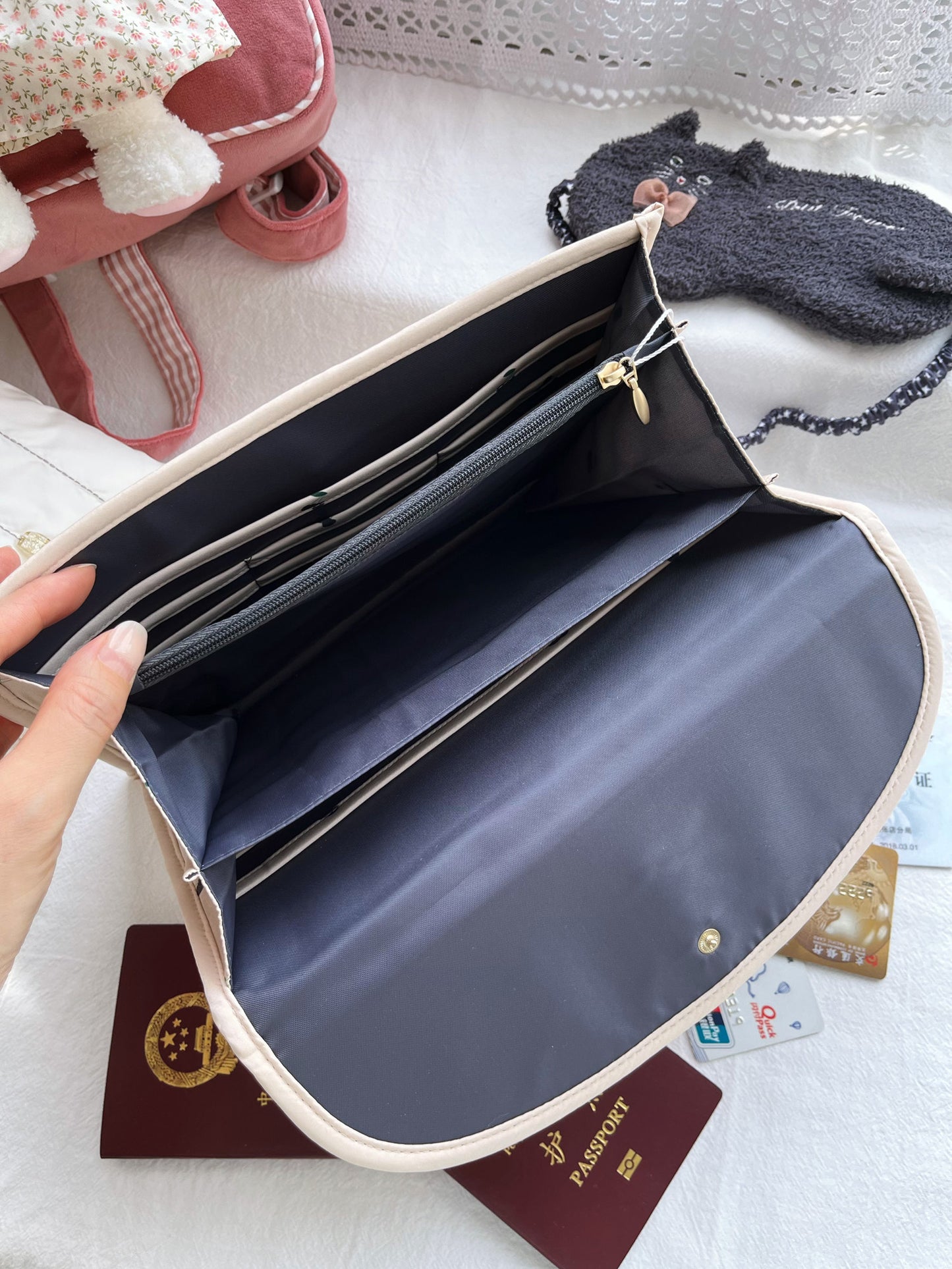 Pregnancy Document Wallet with Cherry Print - Horizontal Card & Record Holder for Expecting Mothers