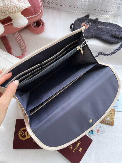 Pregnancy Document Wallet with Cherry Print - Horizontal Card & Record Holder for Expecting Mothers