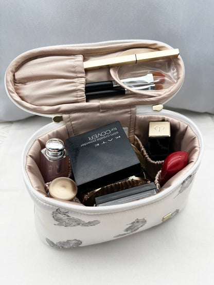 Persian Cat Print Series: Mini Barrel Bag, Makeup Pouch & Tissue Case Set