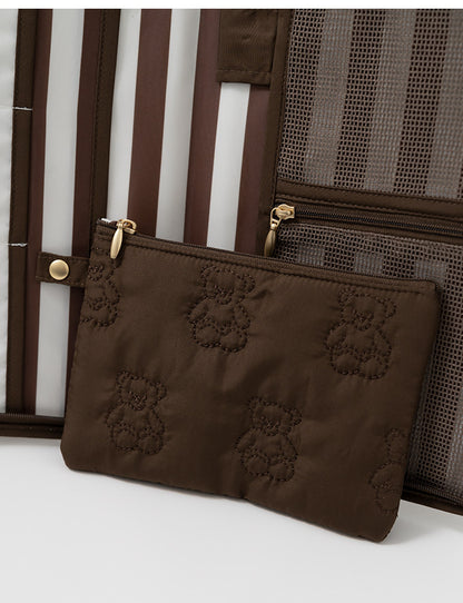 Cartoon Cute Bear Travel Organizer Bag - Passport Ticket Card Multi-Purpose Document Holder