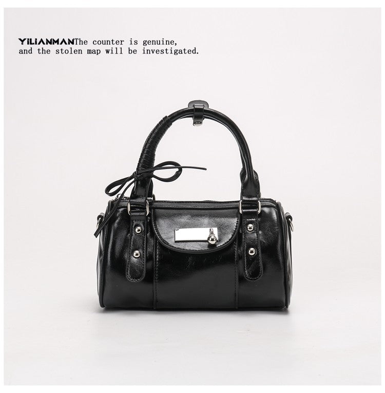 Versatile Vintage Boston Bag for Women, Premium Textured Stylish Small Shoulder Bag, Multi-Wear Daily Crossbody Bag