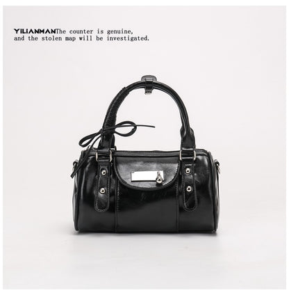 Versatile Vintage Boston Bag for Women, Premium Textured Stylish Small Shoulder Bag, Multi-Wear Daily Crossbody Bag