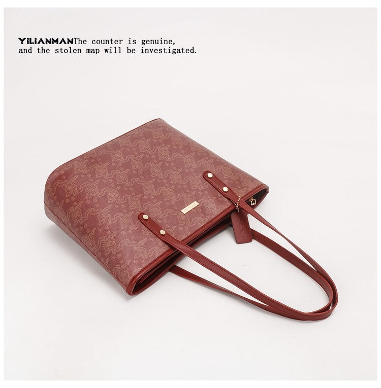 Versatile Daily Commute Spacious Tote Bag for Women, Large Capacity Red Shoulder & Top Handle Handbag, Roomy Large Bag for Work & Daily Use