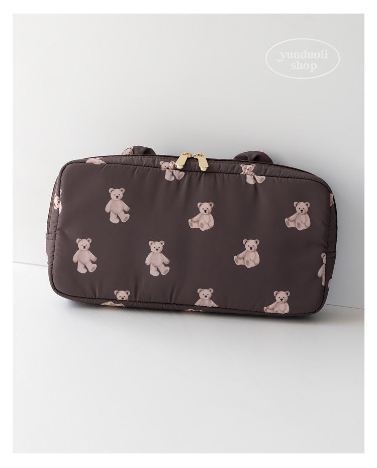 Cute Cartoon Bear Lightweight Travel Bag | Nintendo Switch Console Storage Pouch