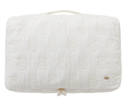 Adorable Teddy Bear Embroidered Travel Organizer - Multi-Purpose Clothing Sorting Bag for Luggage & Home Storage